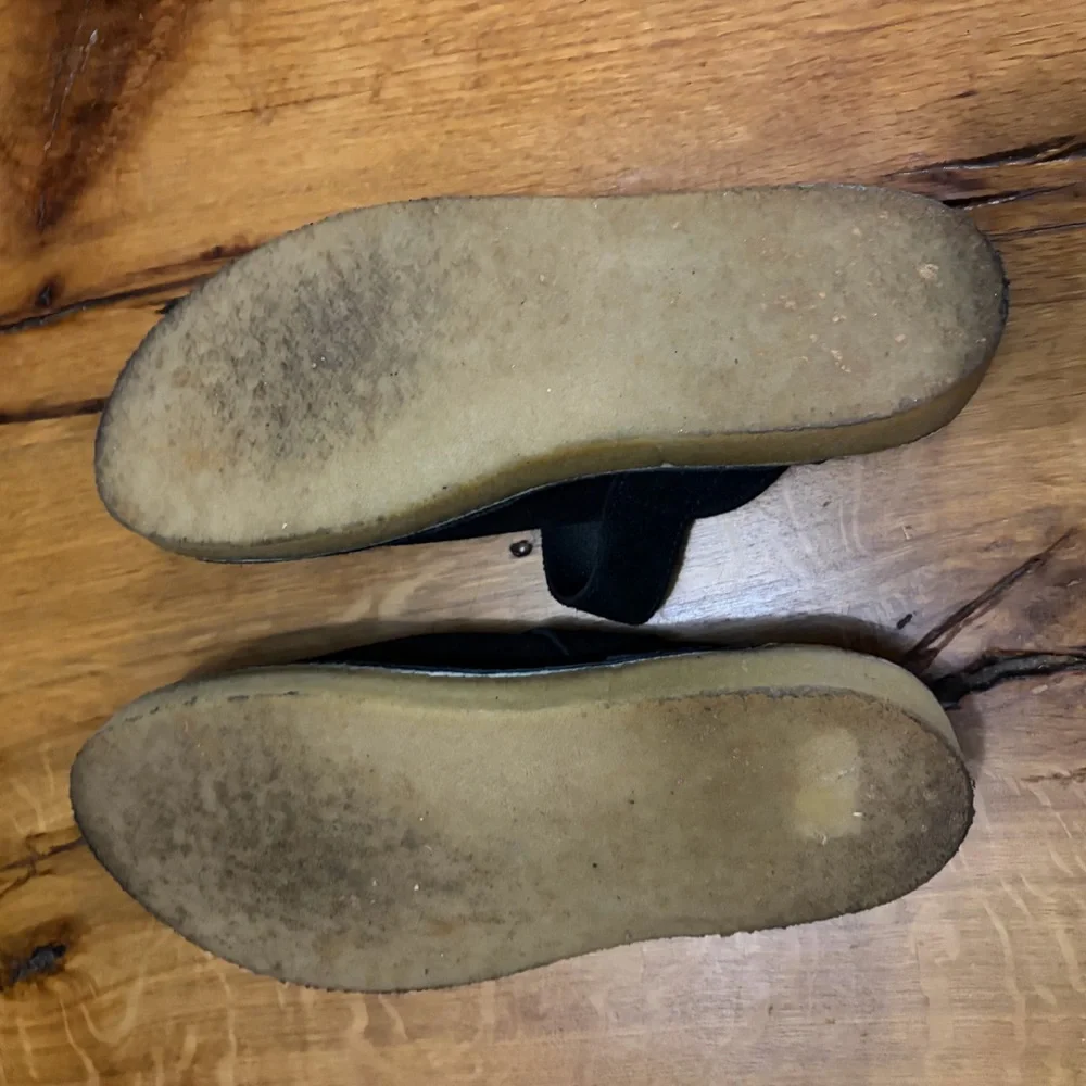 Clarks Originals Black Suede Slip-On Mules, Size 8.5